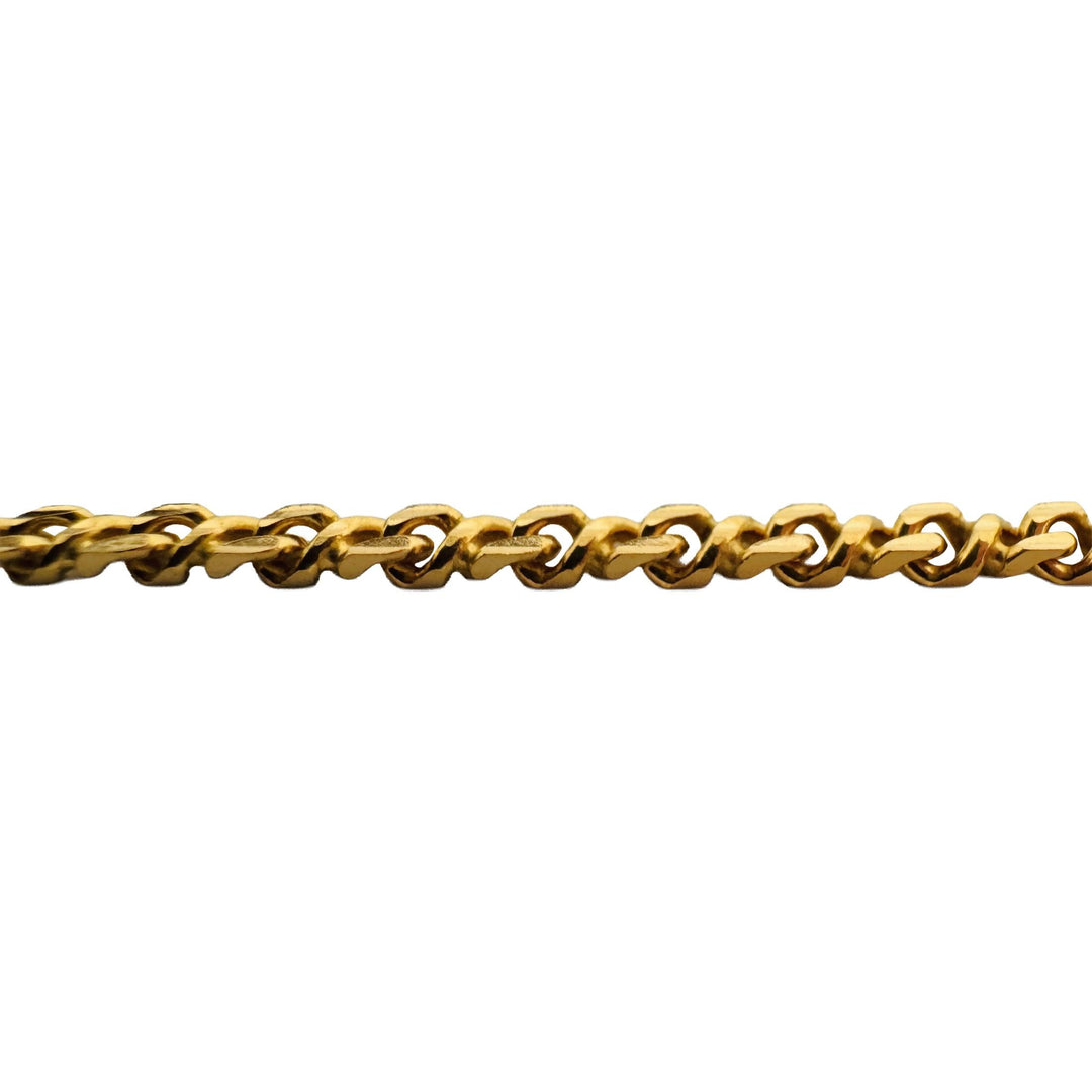 22k Yellow Gold 17.4g Solid Diamond Cut 3mm Fancy Curb Link Chain Necklace 16"