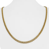 19k Portuguese Yellow Gold 31.5g Solid 4mm Curb Link Chain Necklace 22.5"