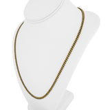 19k Portuguese Yellow Gold 31.5g Solid 4mm Curb Link Chain Necklace 22.5"