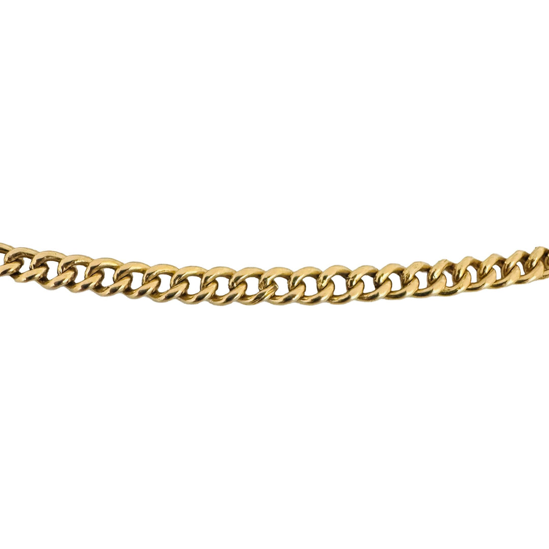 19k Portuguese Yellow Gold 31.5g Solid 4mm Curb Link Chain Necklace 22.5"