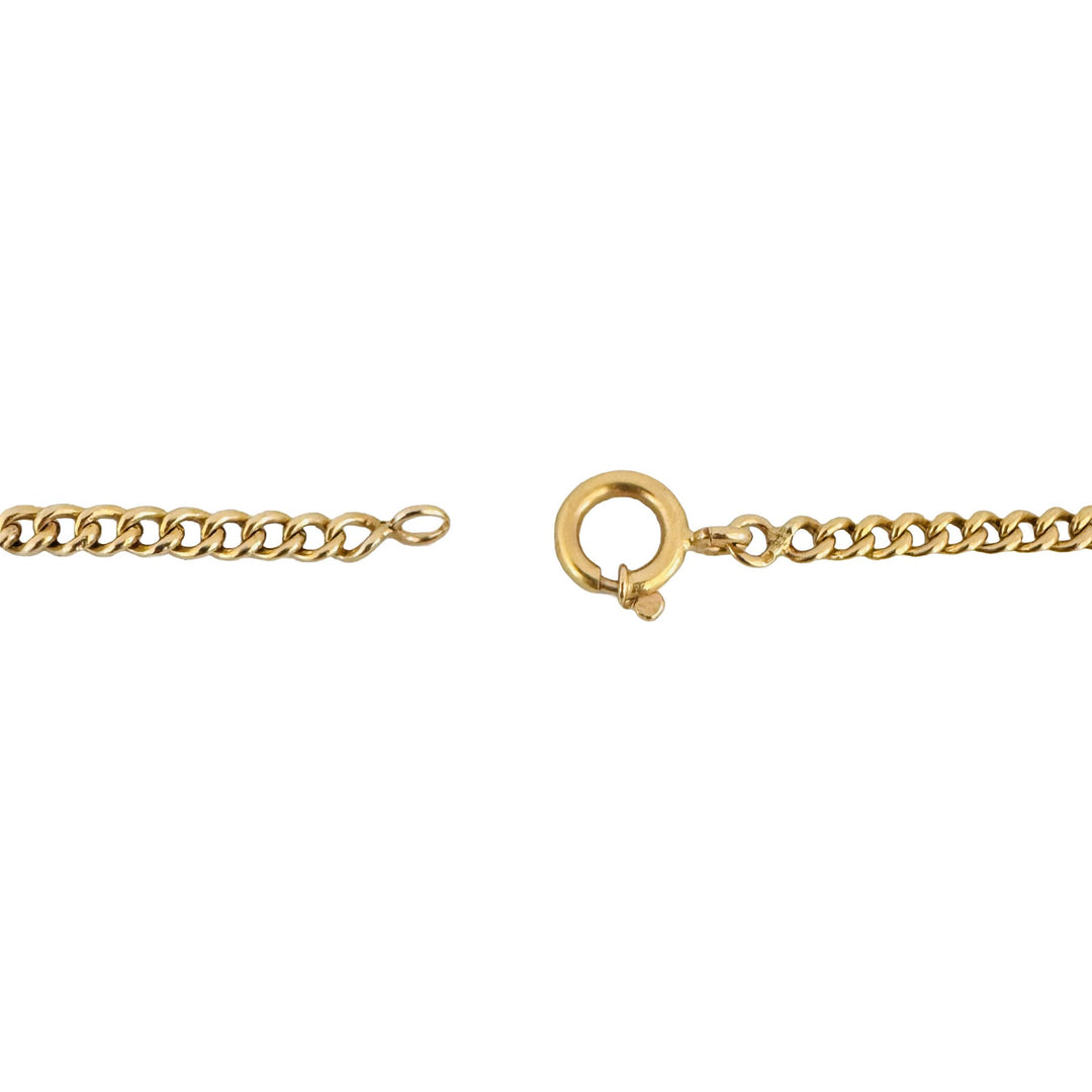 19k Portuguese Yellow Gold 31.5g Solid 4mm Curb Link Chain Necklace 22.5"