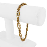 19k Portuguese Yellow Gold 10g Vintage Fancy Link Bracelet 8.75"