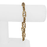 19k Portuguese Yellow Gold 10g Vintage Fancy Link Bracelet 8.75"