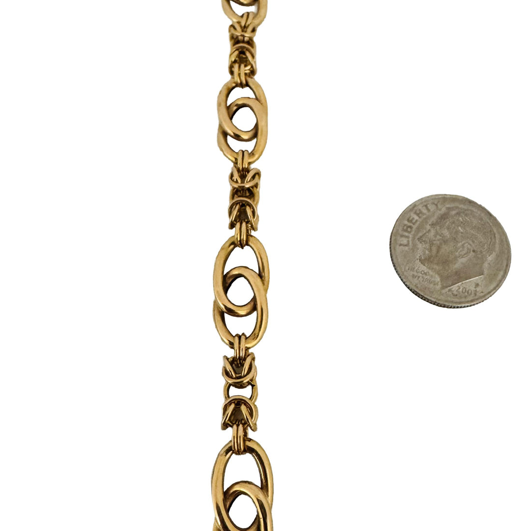 19k Portuguese Yellow Gold 10g Vintage Fancy Link Bracelet 8.75"