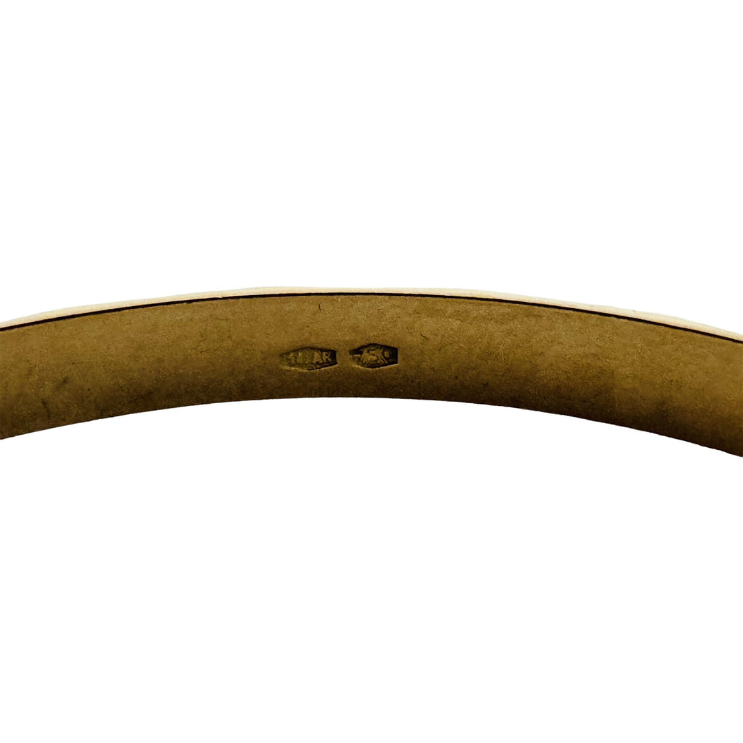 18k Yellow Gold 10.5g Solid Vintage 5mm Diamond Cut Bangle Bracelet 8"