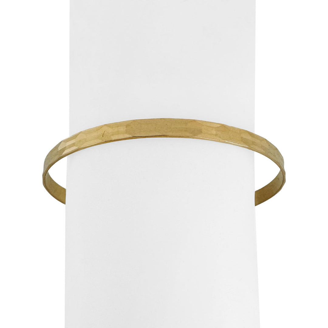 18k Yellow Gold 10.5g Solid Vintage 5mm Diamond Cut Bangle Bracelet 8"