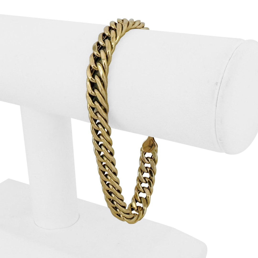18k Yellow Gold 14.9g Hollow Thick 9mm Curb Link Bracelet 8"