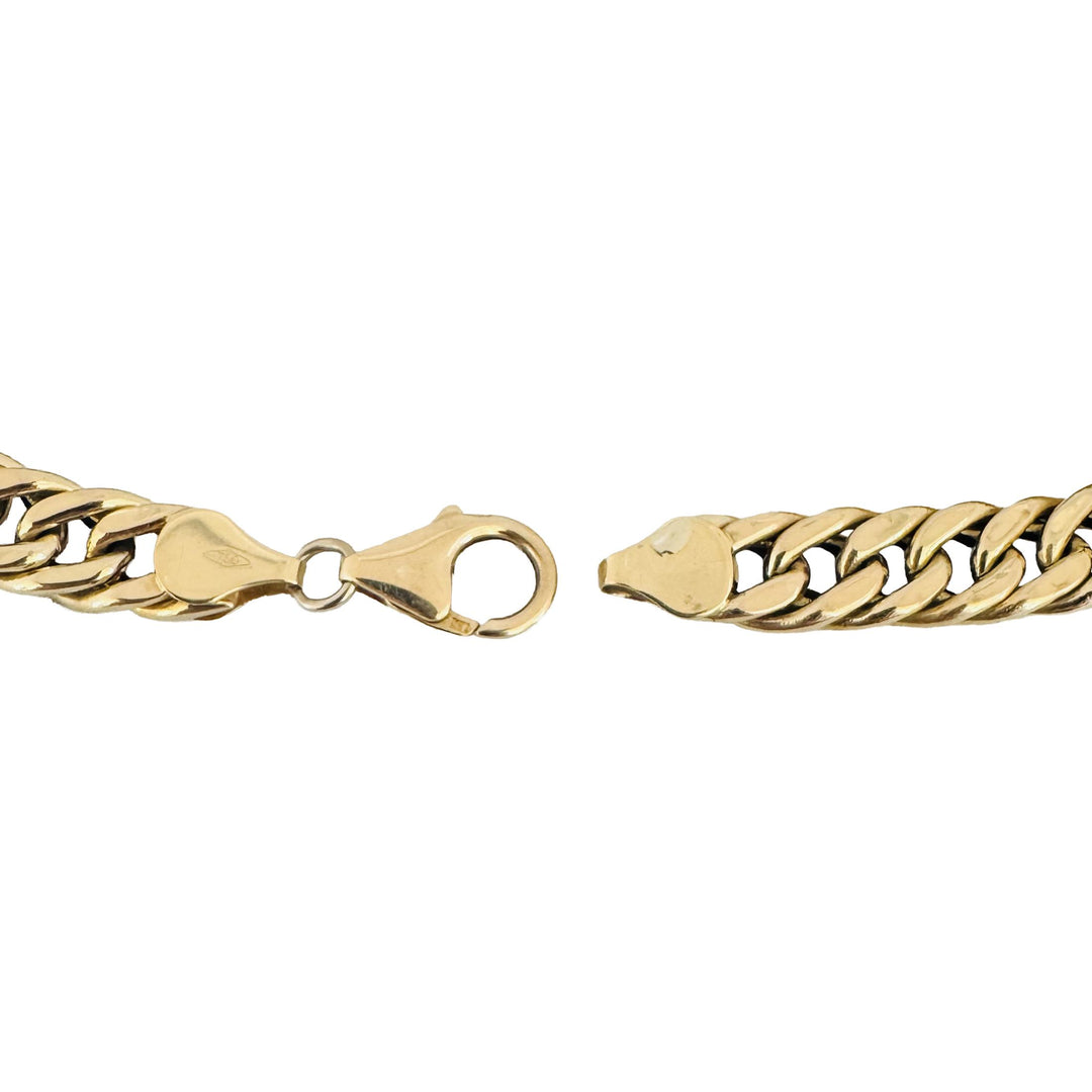 18k Yellow Gold 14.9g Hollow Thick 9mm Curb Link Bracelet 8"