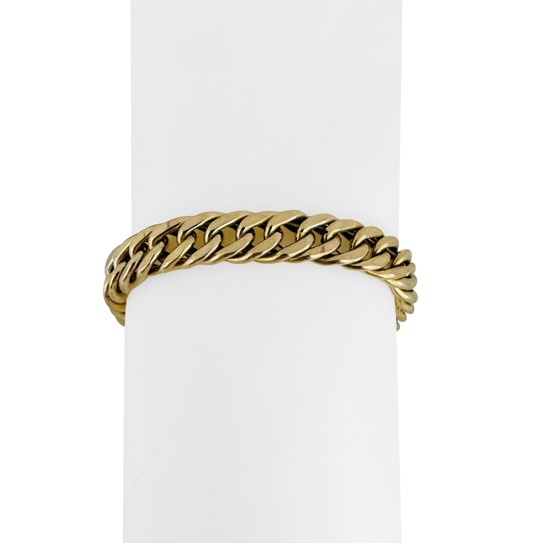 18k Yellow Gold 14.9g Hollow Thick 9mm Curb Link Bracelet 8"