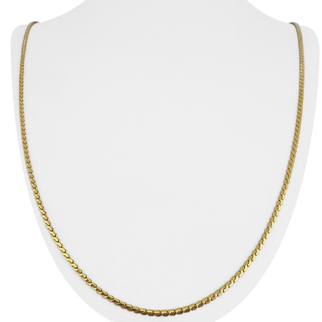 18k Yellow Gold 18.4g Vintage UnoAErre Serpentine Link Chain Necklace Italy 28"