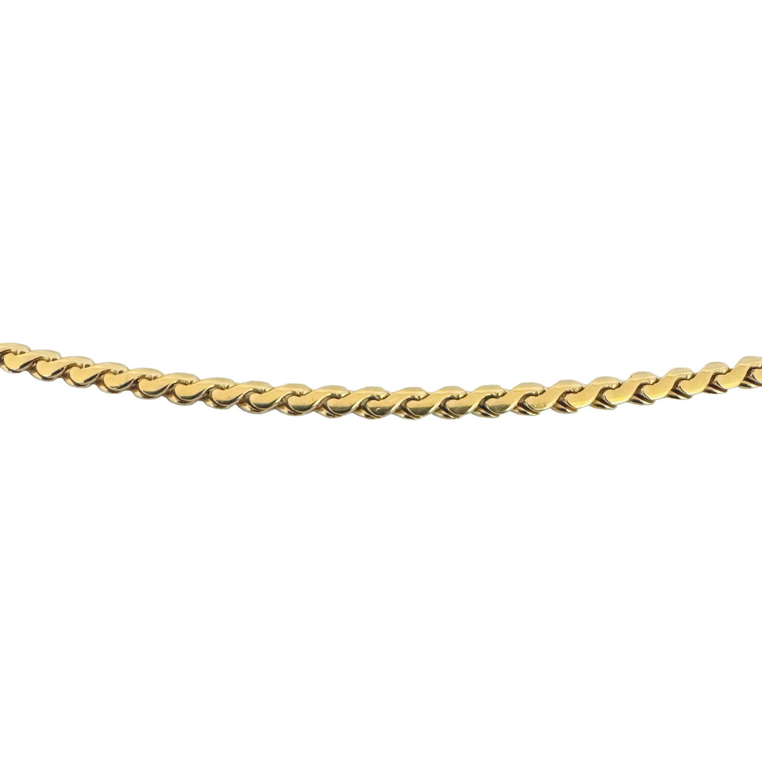 18k Yellow Gold 18.4g Vintage UnoAErre Serpentine Link Chain Necklace Italy 28"