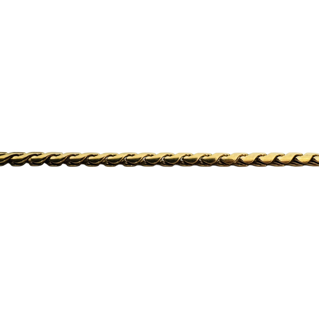 18k Yellow Gold 18.4g Vintage UnoAErre Serpentine Link Chain Necklace Italy 28"