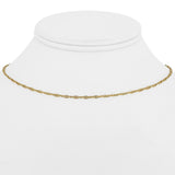 18k Yellow Gold 5g Solid Thin 2mm Mariner Link Chain Necklace Italy 15.5"