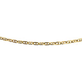 18k Yellow Gold 5g Solid Thin 2mm Mariner Link Chain Necklace Italy 15.5"