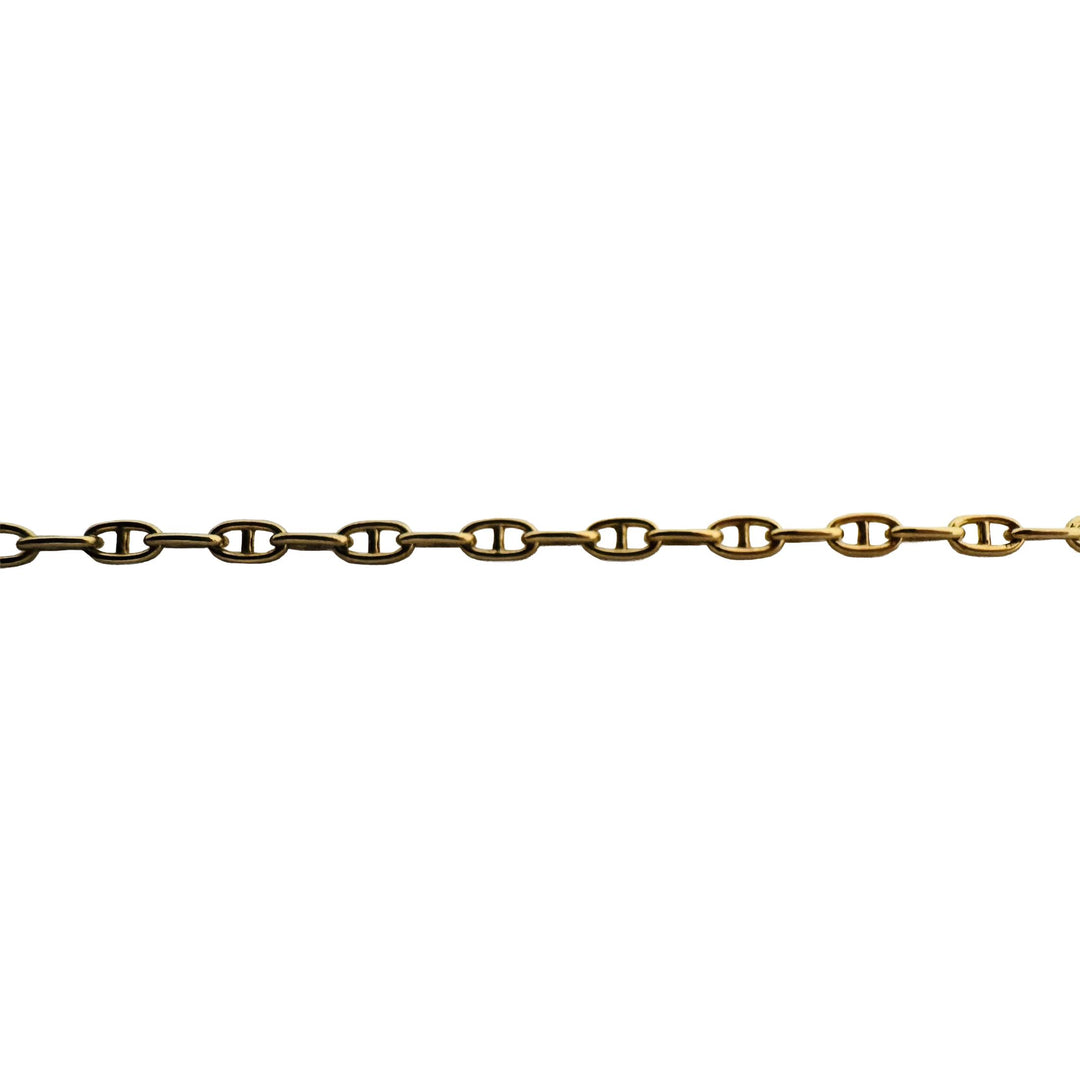 18k Yellow Gold 5g Solid Thin 2mm Mariner Link Chain Necklace Italy 15.5"