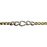 18k Two Tone Gold and Diamond 41.7g Solid Ladies Curb Link Chain Necklace 16"
