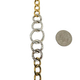 18k Two Tone Gold and Diamond 41.7g Solid Ladies Curb Link Chain Necklace 16"