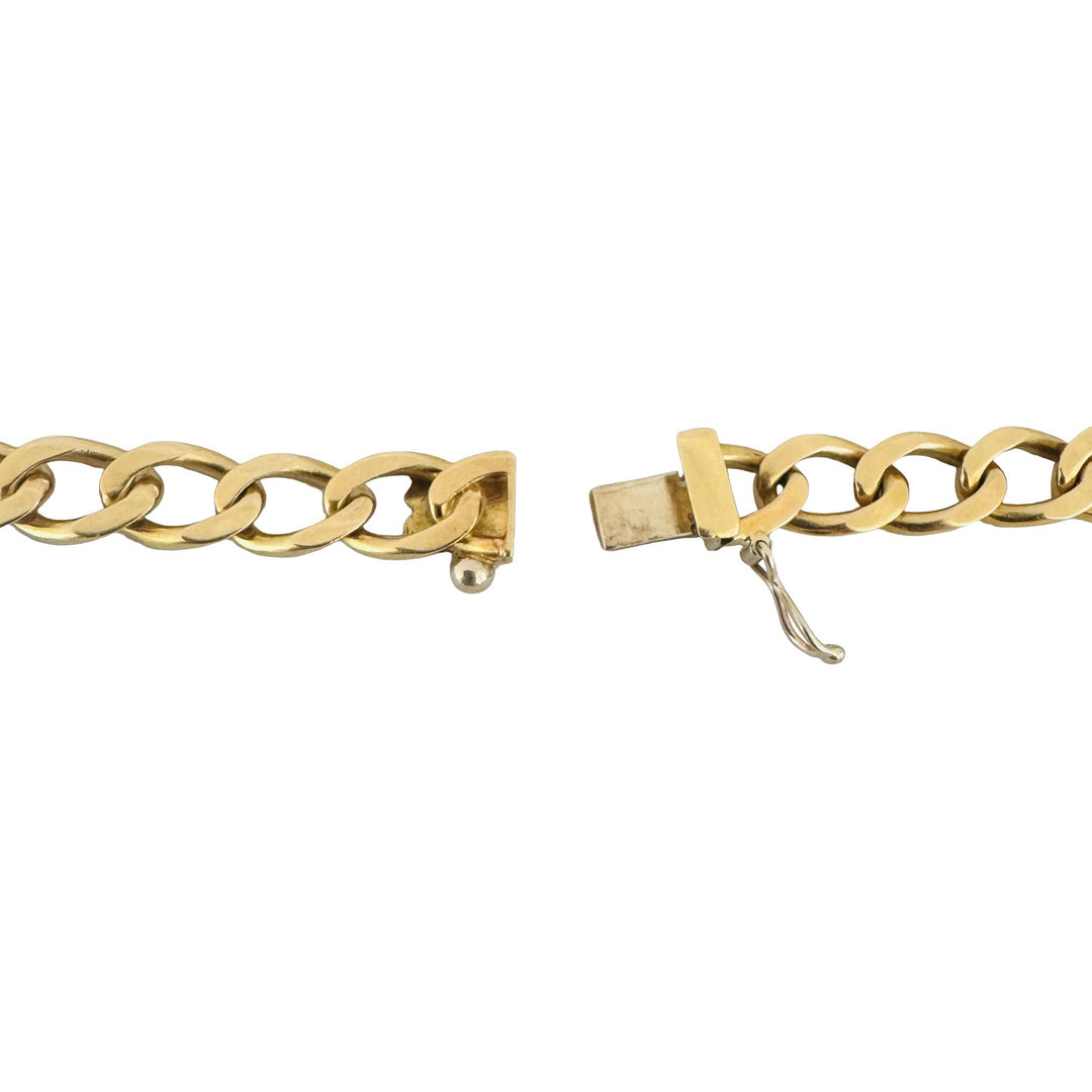 18k Two Tone Gold and Diamond 41.7g Solid Ladies Curb Link Chain Necklace 16"