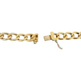 18k Two Tone Gold and Diamond 41.7g Solid Ladies Curb Link Chain Necklace 16"