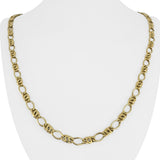 18k Yellow Gold 16.9g Hollow Vintage 6mm Fancy Curb Link Necklace Italy 24"