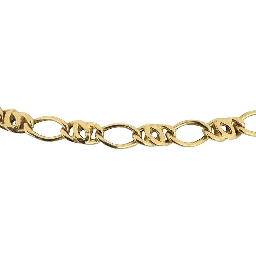 18k Yellow Gold 16.9g Hollow Vintage 6mm Fancy Curb Link Necklace Italy 24"