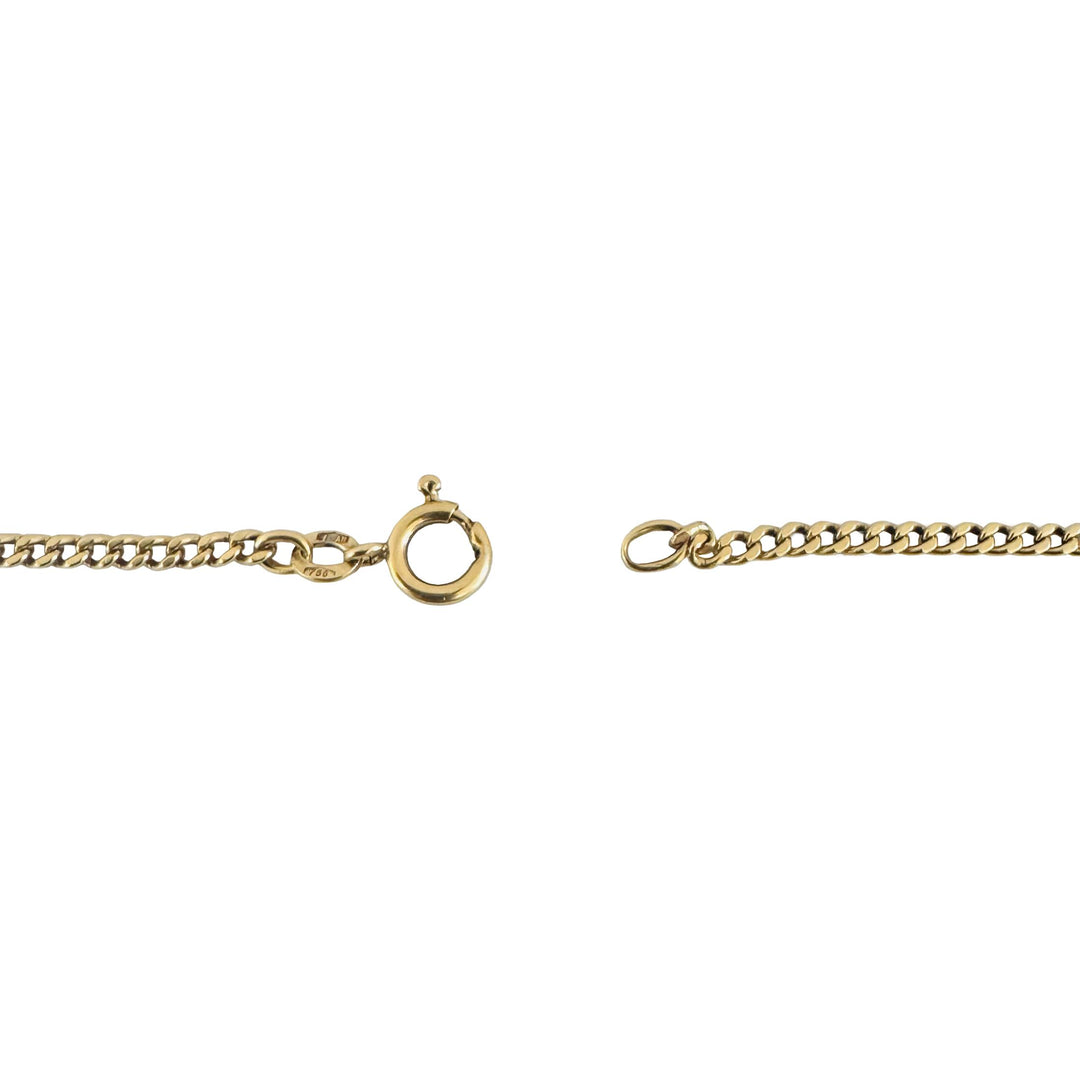 18k Yellow Gold 11.6g Solid Thin UnoAErre Curb Link Chain Necklace Italy 27"