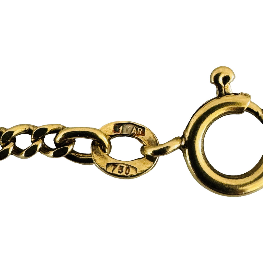 18k Yellow Gold 11.6g Solid Thin UnoAErre Curb Link Chain Necklace Italy 27"