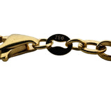 18k Yellow Gold 6.7g Hollow Ladies Cable Link Heart Charm Bracelet 7"