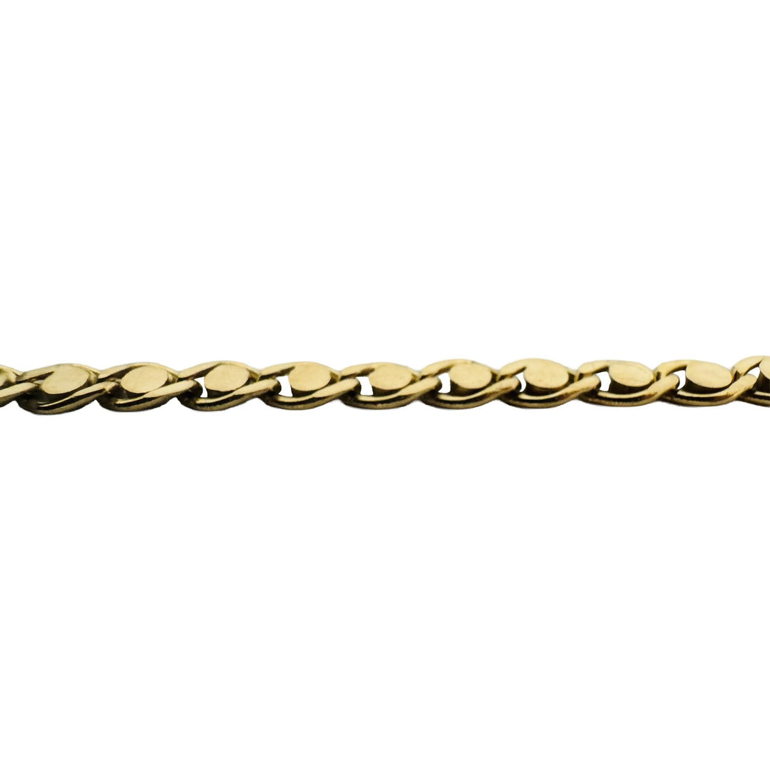 18k Yellow Gold 8g Solid Vintage Fancy Mariner Link Bracelet Italy 7"