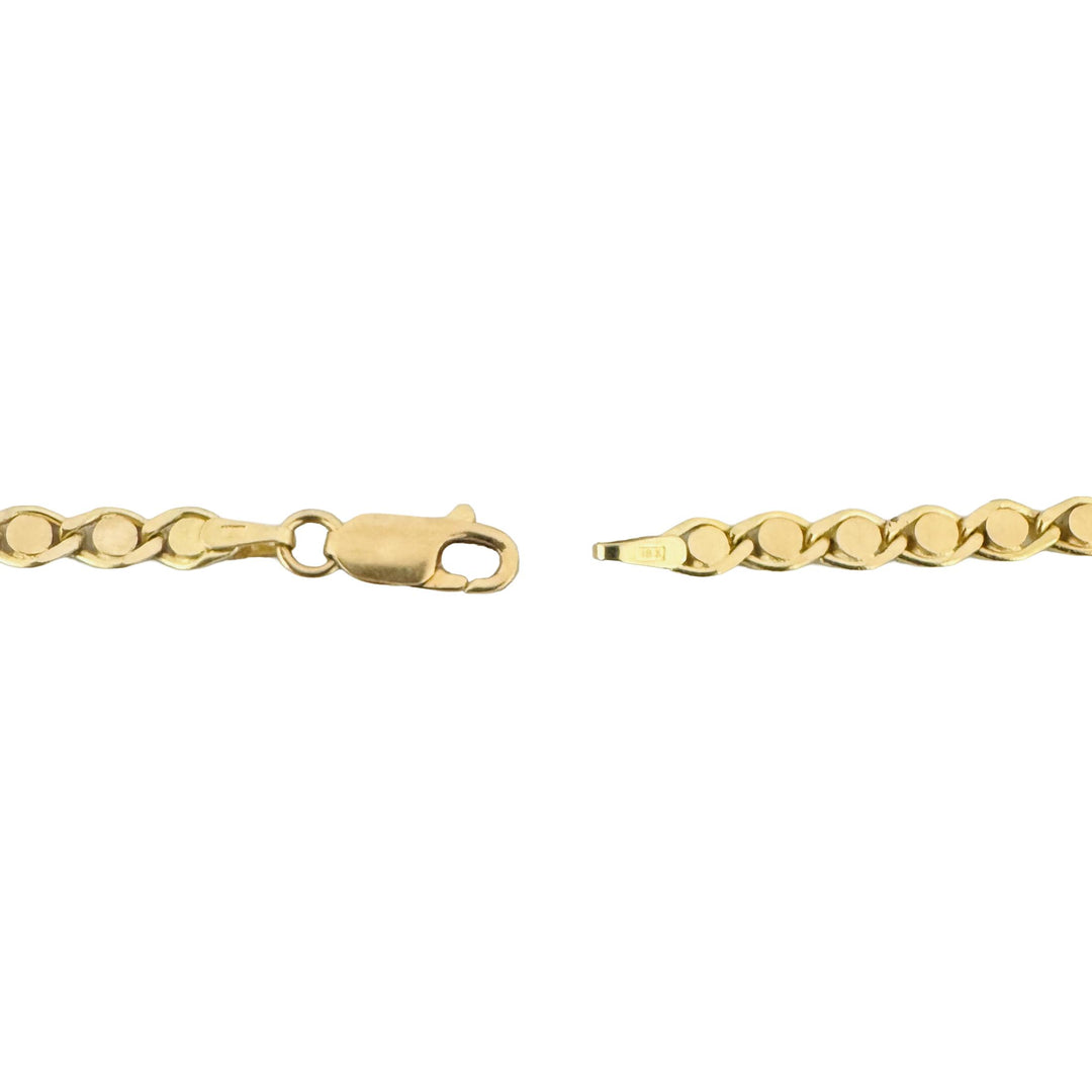 18k Yellow Gold 8g Solid Vintage Fancy Mariner Link Bracelet Italy 7"