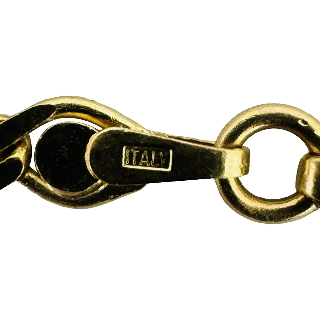 18k Yellow Gold 8g Solid Vintage Fancy Mariner Link Bracelet Italy 7"