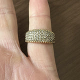 14k Yellow Gold and 1cttw Diamond Vintage Graduated Band Ring Size 9