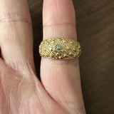 14k Yellow Gold and Diamond Vintage Band Ring Size 7