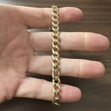 14k Yellow Gold 25.8g Solid Heavy 7.5mm Curb Link Bracelet 7.75"
