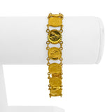 24k Pure Yellow Gold 16.6g Ladies Animal Coin Charm Link Bracelet 7"