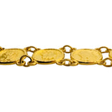 24k Pure Yellow Gold 16.6g Ladies Animal Coin Charm Link Bracelet 7"
