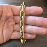 14k Yellow Gold 31.7g Thick Vintage 12mm Cable Link Bracelet Italy 8.5"