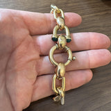 14k Yellow Gold 31.7g Thick Vintage 12mm Cable Link Bracelet Italy 8.5"