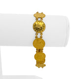 24k Pure Yellow Gold 31.2g Solid Heavy Coin Link Bracelet 7.5"