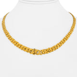 22k Yellow Gold 24.7g Solid Diamond Cut Graduated Curb Link Necklace 17"