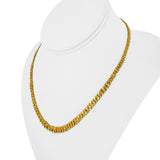 22k Yellow Gold 24.7g Solid Diamond Cut Graduated Curb Link Necklace 17"