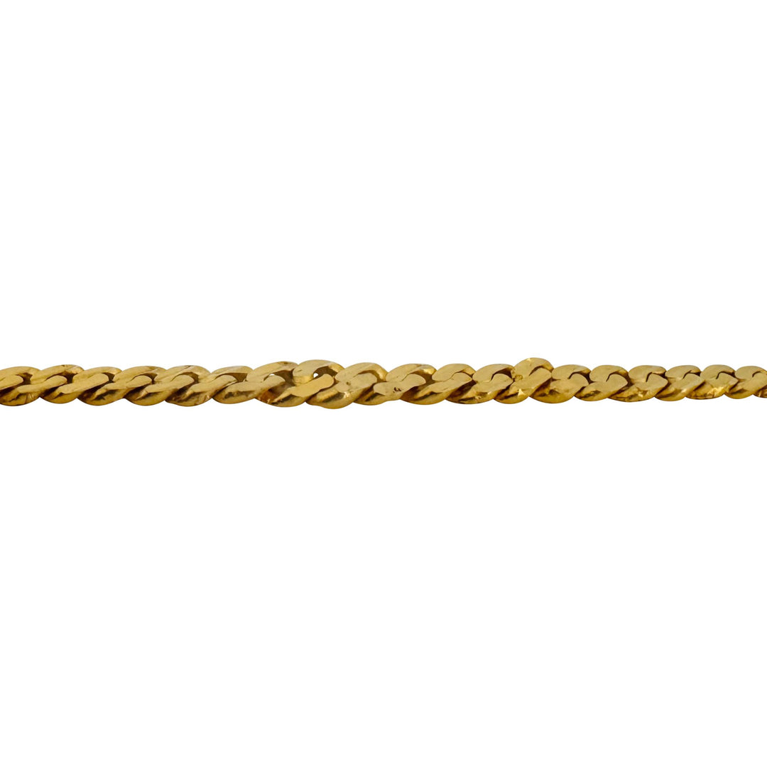 22k Yellow Gold 24.7g Solid Diamond Cut Graduated Curb Link Necklace 17"