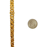22k Yellow Gold 24.7g Solid Diamond Cut Graduated Curb Link Necklace 17"