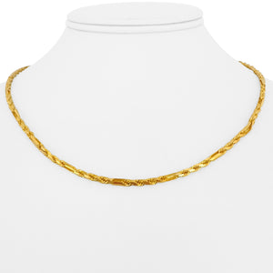 22k Yellow Gold 16.4g Solid Ladies 2.8mm Milano Rope Chain Necklace 17"