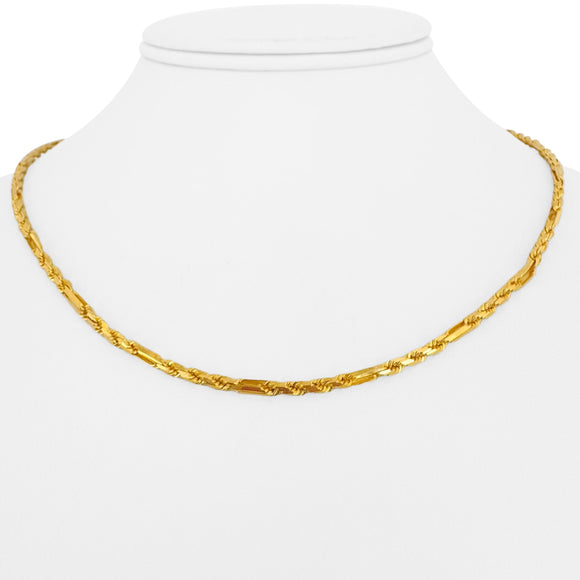22k Yellow Gold 16.4g Solid Ladies 2.8mm Milano Rope Chain Necklace 17