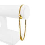 22k Yellow Gold 11.6g Solid Diamond Cut Fancy Curb Link Anklet 10"