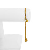 22k Yellow Gold 11.6g Solid Diamond Cut Fancy Curb Link Anklet 10"