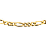19k Portuguese Yellow Gold 24.7g Solid 3.5mm Figaro Link Chain Necklace 26"