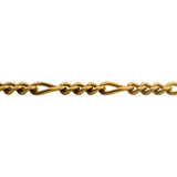 19k Portuguese Yellow Gold 24.7g Solid 3.5mm Figaro Link Chain Necklace 26"