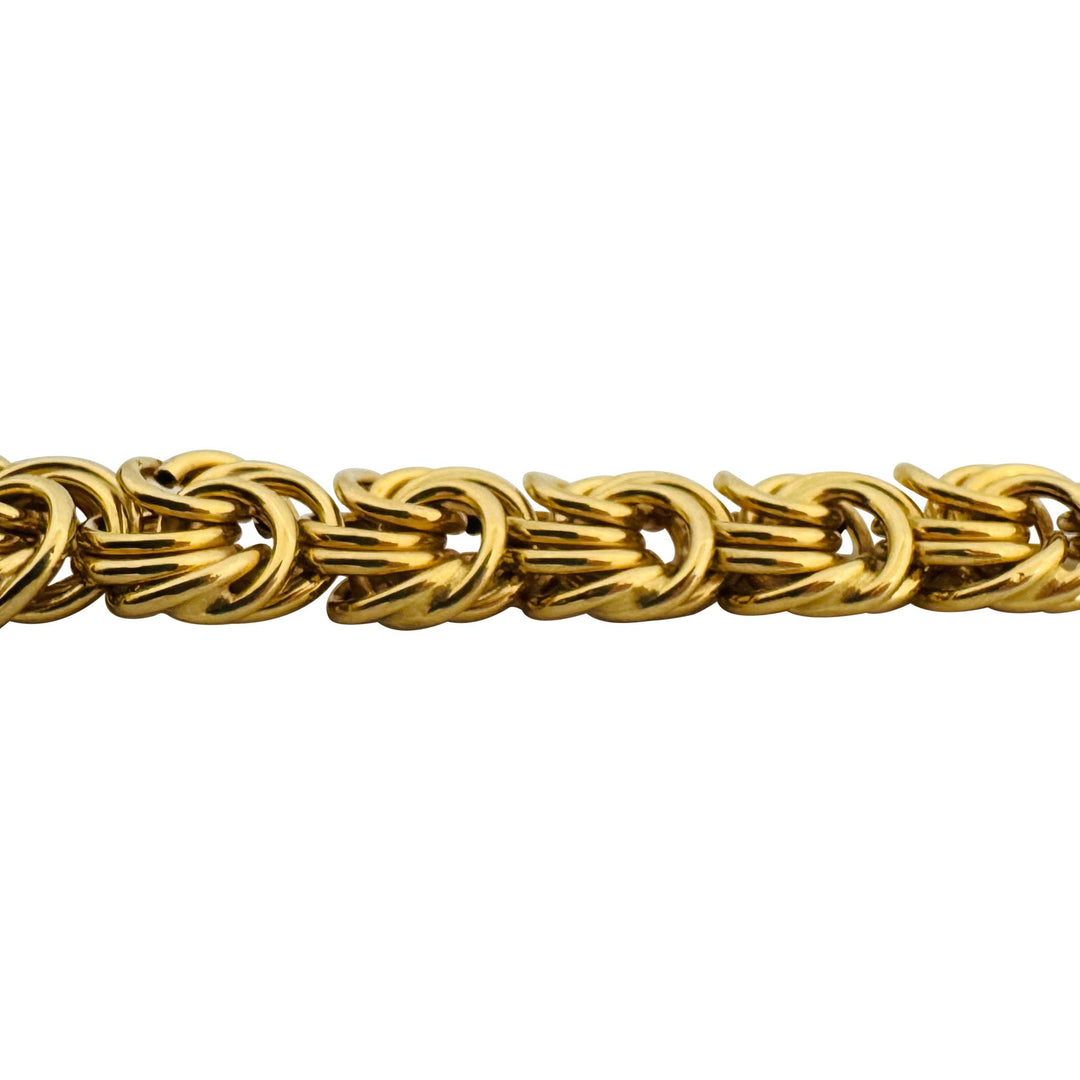 18k Yellow Gold 43.5g Vintage Heavy 10mm Swirl Link Necklace Italy 18"
